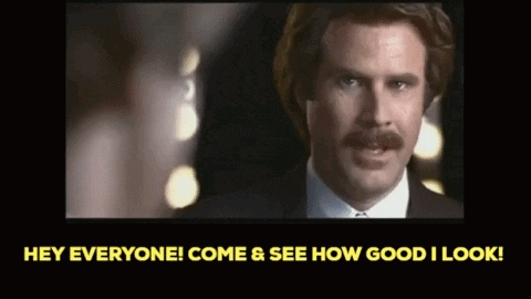 A Man With A Mustache Is Saying Hey Everyone Come & See How Good I Look GIF
