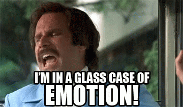 A Man With A Mustache Is Screaming And Saying I 'M In A Glass Case Of Emotion . GIF
