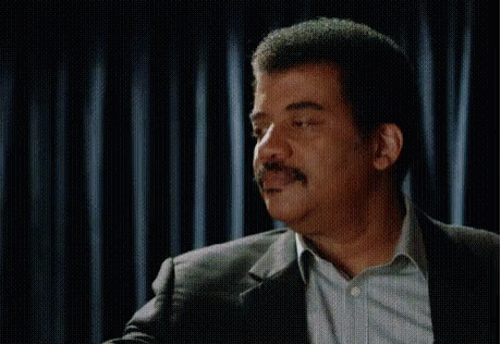 A Man With A Mustache Is Smiling And The Word Science Is Written Above Him . GIF