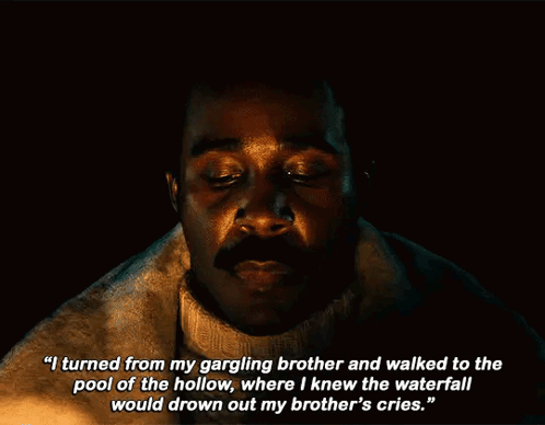 a man with a mustache is talking about his brother 's cries