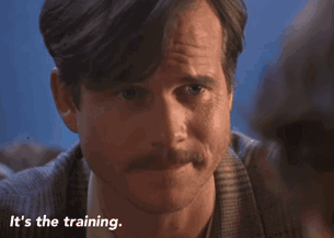 A Man With A Mustache Is Talking About The Training GIF