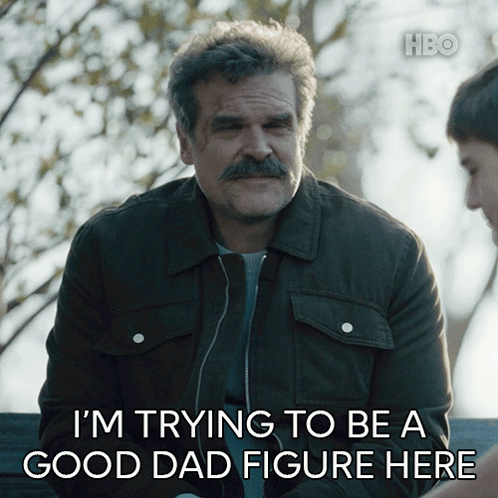 A Man With A Mustache Says I 'M Trying To Be A Good Dad GIF