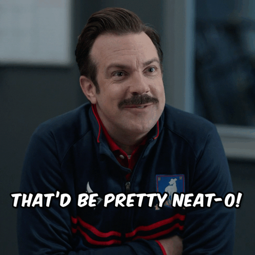 A Man With A Mustache Says " That 'D Be Pretty Neat-O! " GIF