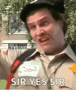 A Man With A Name Tag That Says Sir Yes Sir GIF