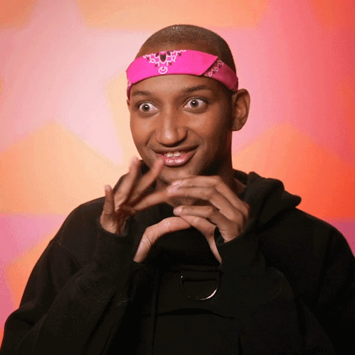 Man Making Funny Face With Pink Bandana GIF
