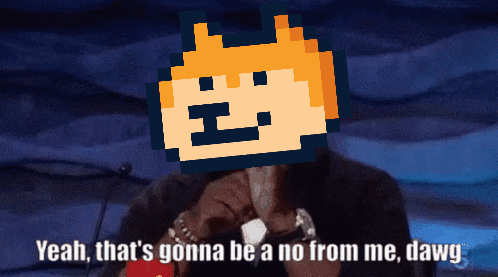 A Man With A Pixelated Dog On His Face Says Yeah That 'S Gonna Be A No From Me Dawg .. GIF