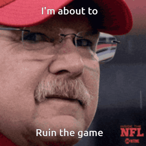 A Man With A Red Hat And Glasses Is About To Ruin The Game GIF
