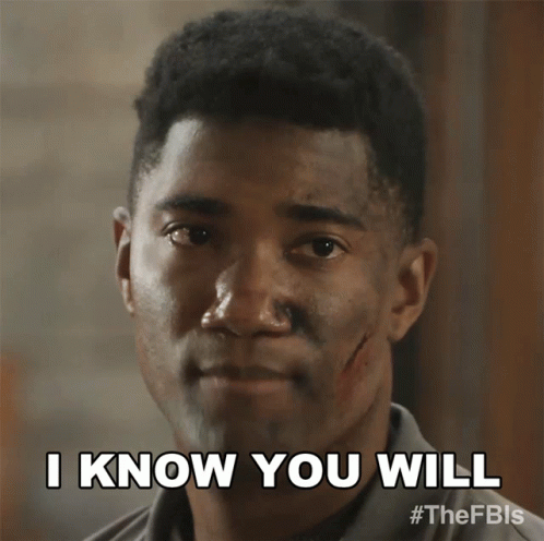 A Man With A Scar On His Face Is Saying " I Know You Will " GIF
