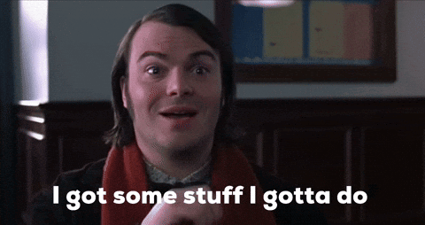 A Man With A Scarf Around His Neck Is Smiling And Says I Got Some Stuff I Gotta Do GIF