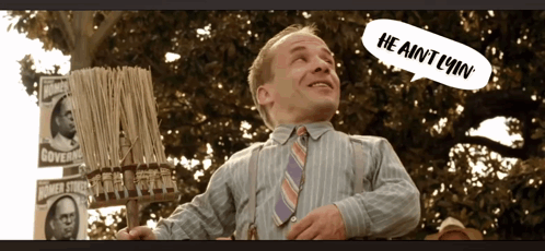 A Man With A Speech Bubble That Says He Ain T Yin GIF