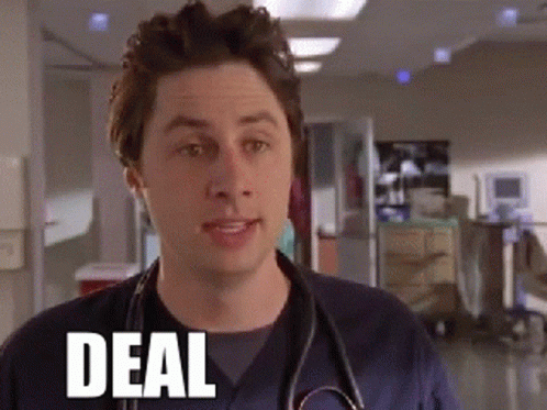 A Man With A Stethoscope Around His Neck Says Deal In A Hospital GIF