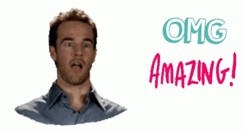 A Man With A Surprised Look On His Face And The Words Omg Amazing GIF