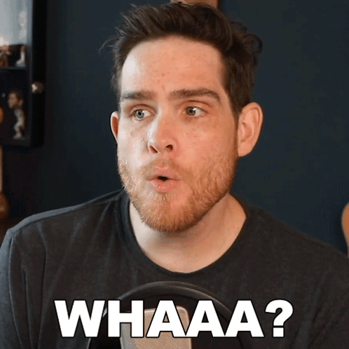A Man With A Surprised Look On His Face And The Words Whaaa Written Below Him GIF