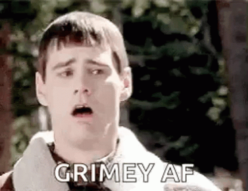 A Man With A Surprised Look On His Face Is Saying Grimey Af . GIF