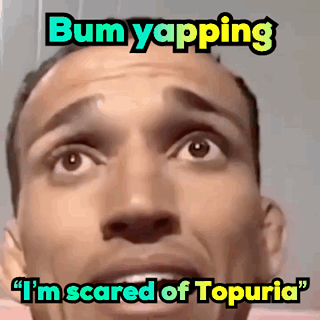 A Man With A Surprised Look On His Face Says Bum Yapping I 'M Scared Of Topuria GIF