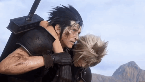 A Man With A Sword Is Carrying A Woman On His Back GIF