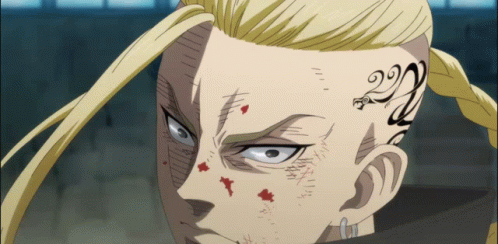 A Man With A Tattoo On His Forehead That Says 22 GIF