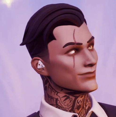 A Man With A Tattoo On His Neck Is Wearing A Suit GIF