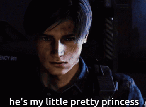 A Man With A Tattoo On His Neck Says He 'S My Little Pretty Princess In A Dark Room GIF