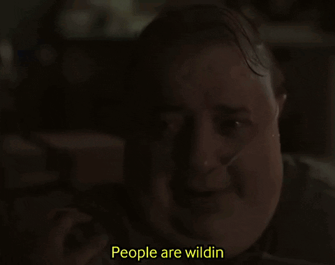 A Man With An Oxygen Mask On His Face Is Saying People Are Wildin GIF