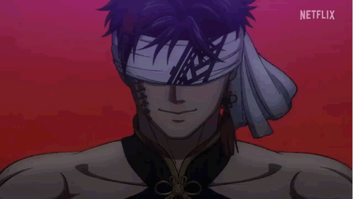 A Man With Blindfolds On His Eyes Is A Netflix Character GIF