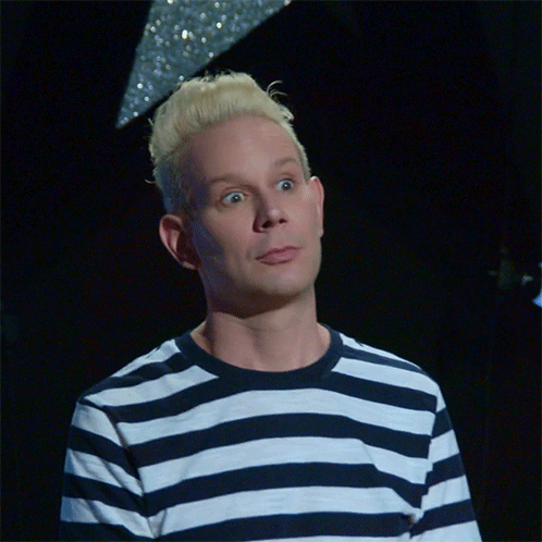 Blonde Man In Striped Shirt GIF