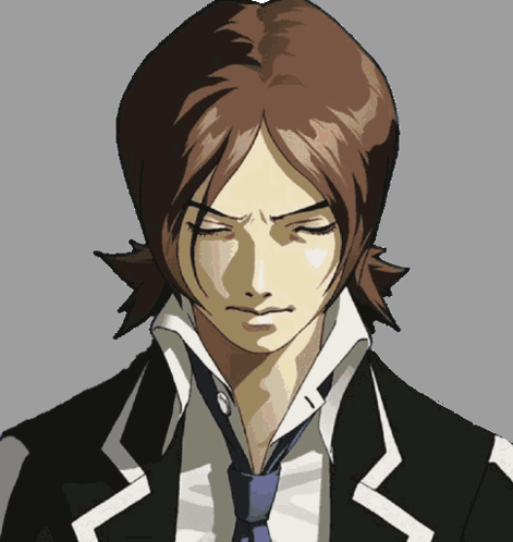 A Man With Brown Hair Is Wearing A Suit And Tie With His Eyes Closed GIF