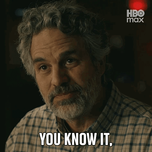 A Man With Curly Hair And A Beard Says You Know It GIF
