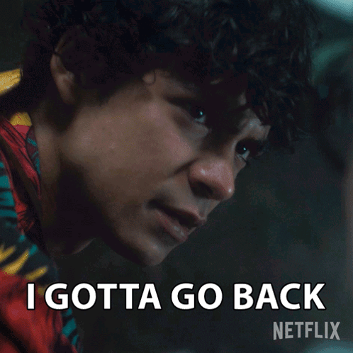 A Man With Curly Hair Says " I Gotta Go Back " In A Netflix Ad GIF
