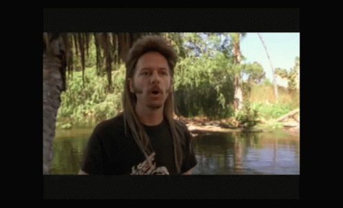 A Man With Dreadlocks And A Beard Is Standing In Front Of A Body Of Water . GIF