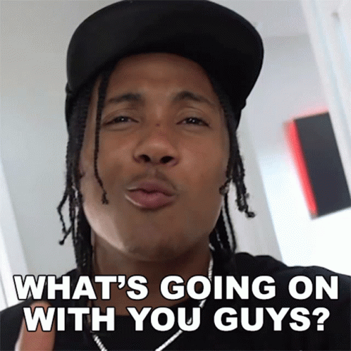 Dreadlocked Man Making Funny Face Asking What's Going On GIF