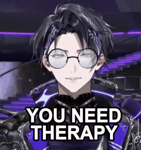 A Man With Glasses And A Bandana On His Head Says You Need Therapy GIF
