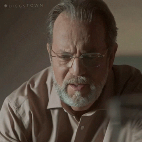 A Man With Glasses And A Beard Has The Hashtag #Diggstown On The Bottom GIF