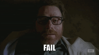 A Man With Glasses And A Beard Has The Word Fail On His Face GIF