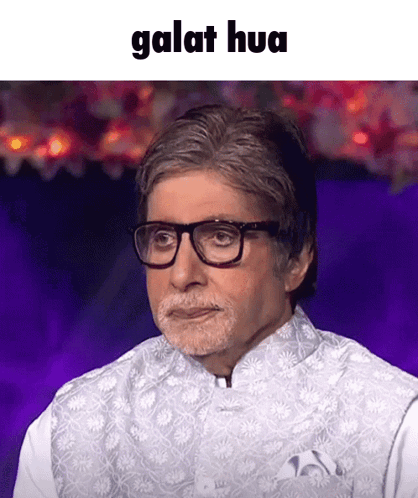 A Man With Glasses And A Beard Has The Word Galat Hua Above His Head GIF