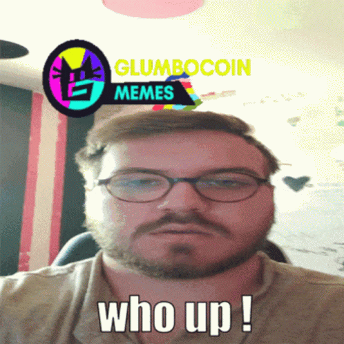 A Man With Glasses And A Beard Has The Word Who Up On His Face GIF