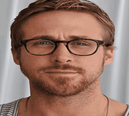 A Man With Glasses And A Beard Is Making A Face GIF