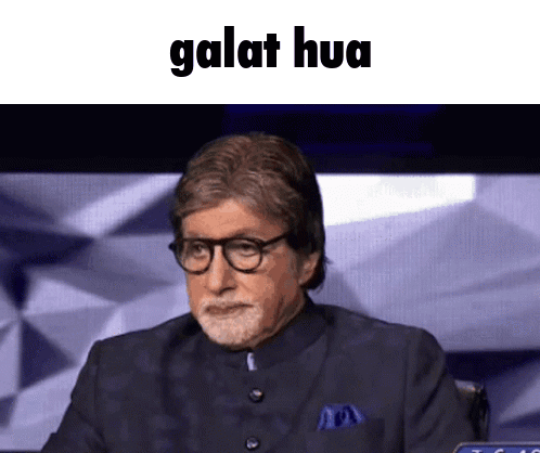A Man With Glasses And A Beard Is Sitting In Front Of A Screen With The Word Galat Hua On It GIF
