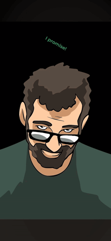 A Man With Glasses And A Beard Is Smiling GIF