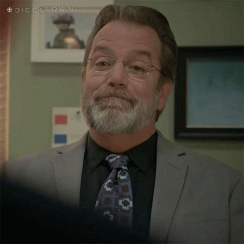 A Man With Glasses And A Beard Is Wearing A Suit And Tie With The Hashtag #Diggstown GIF
