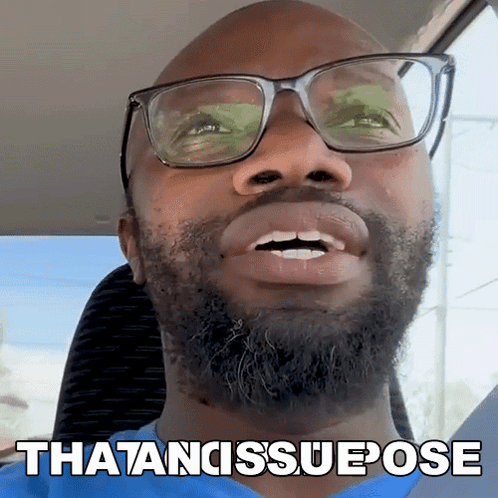 Man With Glasses And Beard Saying ThatnIssue Pose GIF