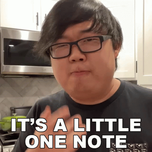 A Man With Glasses And A Black Shirt Says It 'S A Little One Note GIF