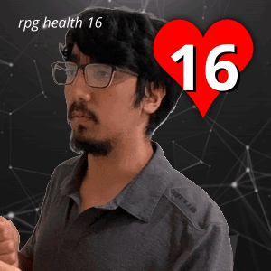 A Man With Glasses And A Heart That Says 16 On It GIF