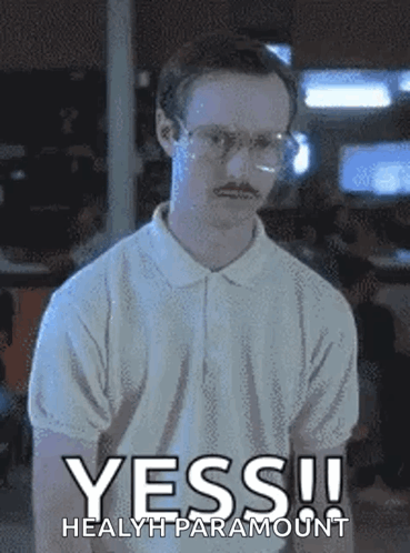 A Man With Glasses And A Mustache Is Saying Yess !! GIF