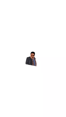 A Man With Glasses And A Mustache Is Surrounded By The Words ' Hehe ' GIF