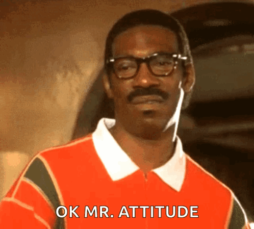 A Man With Glasses And A Mustache Says Ok Mr Attitude GIF
