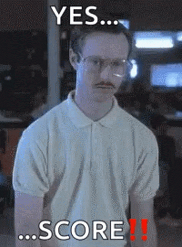 A Man With Glasses And A Mustache Says Yes ... Score !! GIF
