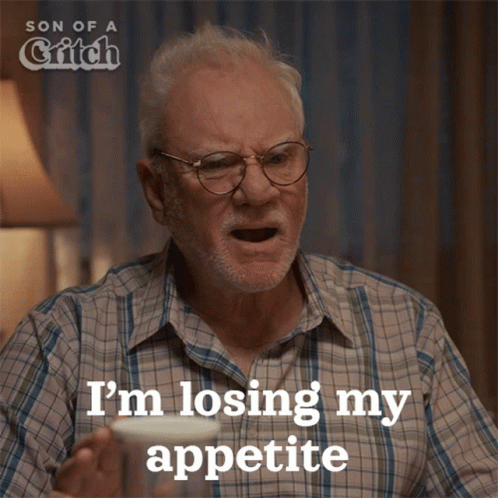 A Man With Glasses And A Plaid Shirt Says I 'M Losing My Appetite GIF