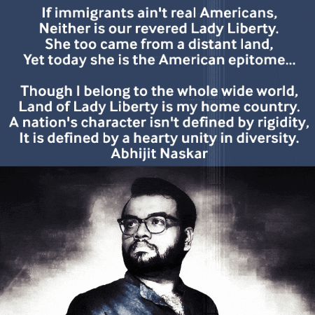 a man with glasses and a quote by abhijit naskar