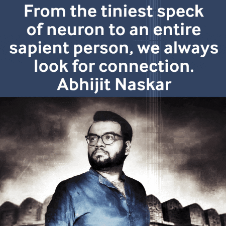 A Man With Glasses And A Quote From Abhijit Naskar GIF